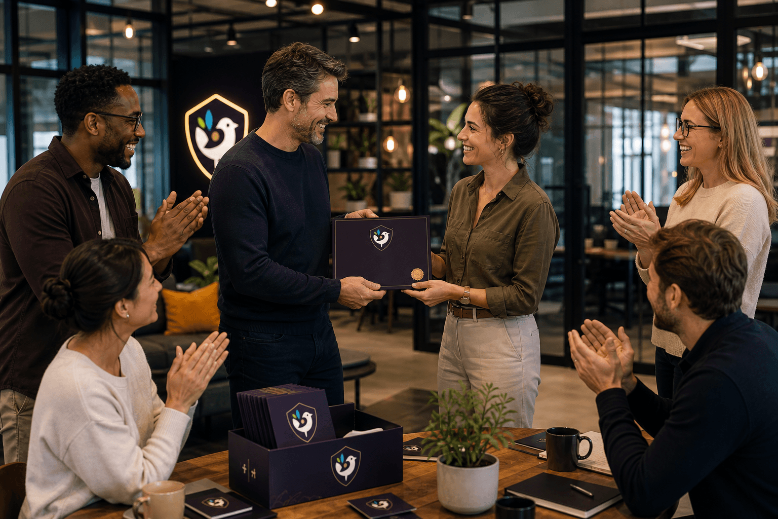 A team celebrating a GETH recognition moment
