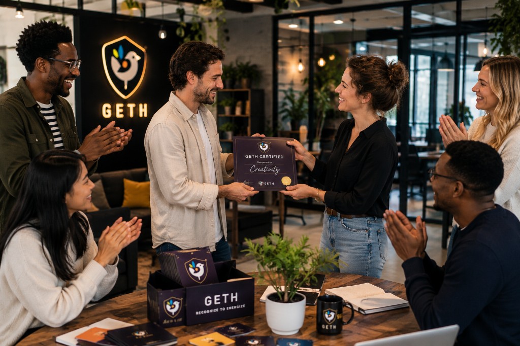 Een collega ontvangt een GETH® waarderingskaart
